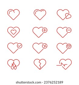 Premium set of heart line icons. Heart sign and symbol