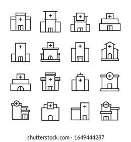 Premium set of hospital line icons. Web symbols for web sites and mobile app. Modern vector symbols, isolated on a white background. Simple thin line signs.