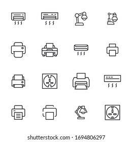 Premium set of household line icons. Web symbols for web sites and mobile app. Modern vector symbols, isolated on a white background. Simple thin line signs.