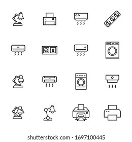 Premium set of household line icons. Web symbols for web sites and mobile app. Modern vector symbols, isolated on a white background. Simple thin line signs.