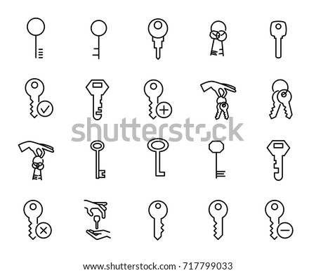 Premium set of key line icons. Simple pictograms pack. Stroke vector illustration on a white background. Modern outline style icons collection. 