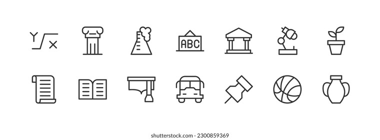 Premium set of learning line icons. Simple pictograms pack. Stroke vector illustration on a white background. Modern outline style icons collection.