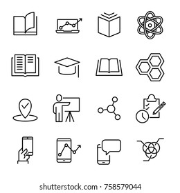 Premium set of learning line icons. Simple pictograms pack. Stroke vector illustration on a white background. Modern outline style icons collection. 