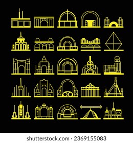 Premium Set line icons of architectural. Set of Interior Design and Home Decoration Related Line Icons. Editable Stroke. Simple Outline Icons. Architecture icons. Construction line logo. 