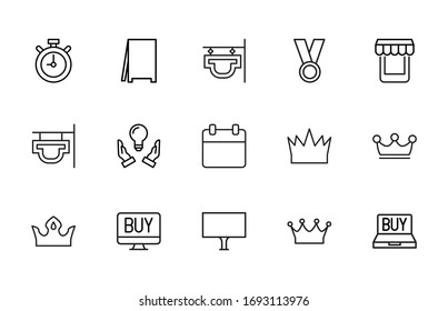 Premium set of marketing line icons. Web symbols for web sites and mobile app. Modern vector symbols, isolated on a white background. Simple thin line signs.