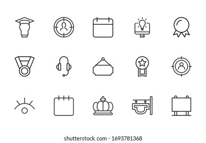 Premium set of marketing line icons. Web symbols for web sites and mobile app. Modern vector symbols, isolated on a white background. Simple thin line signs.