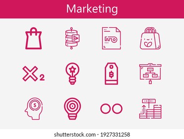 Premium set of marketing line icons. Simple marketing icon pack. Stroke vector illustration on a white background. Modern outline style icons collection of Flickr