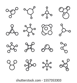 Premium set of molecule line icons. Web symbols for web sites and mobile app. Modern vector symbols, isolated on a white background. Simple thin line signs.
