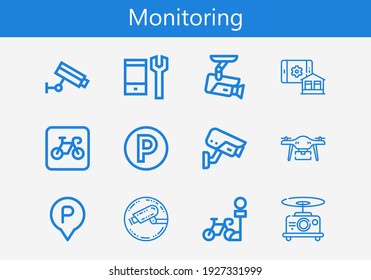 Premium set of monitoring line icons. Simple monitoring icon pack. Stroke vector illustration on a white background. Modern outline style icons collection of Smart house