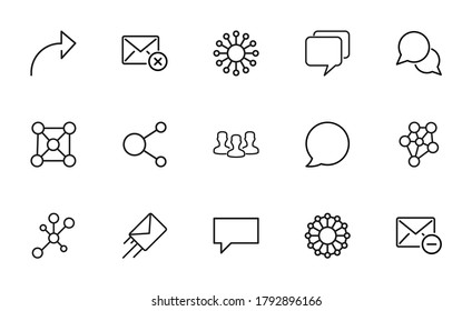 Premium set of network line icons. Simple pictograms pack. Stroke vector illustration on a white background. Modern outline style icons collection.