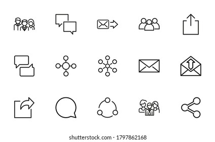 Juego premium de iconos de línea de red. Envase simple de pictogramas. Ilustración vectorial de trazo sobre un fondo blanco. Colección moderna de iconos de estilo de contorno.
