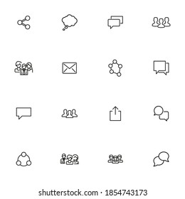 Juego premium de iconos de línea de red. Envase simple de pictogramas. Ilustración vectorial de trazo sobre un fondo blanco. Colección moderna de iconos de estilo de contorno.