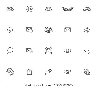 Juego premium de iconos de línea de red. Envase simple de pictogramas. Ilustración vectorial de trazo sobre un fondo blanco. Colección moderna de iconos de estilo de contorno.