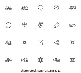 Premium set of network line icons. Simple pictograms pack. Stroke vector illustration on a white background. Modern outline style icons collection.