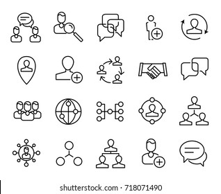Premium set of network line icons. Simple pictograms pack. Stroke vector illustration on a white background. Modern outline style icons collection. 