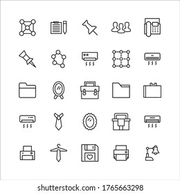 Premium set of office line icons. Web symbols for web sites and mobile app. Modern vector symbols, isolated on a white background. Simple thin line signs.