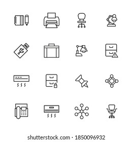 Premium set of office line icons. Web symbols for web sites and mobile app. Modern vector symbols, isolated on a white background. Simple thin line signs.