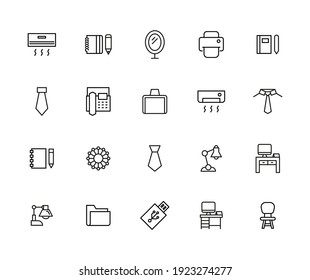 Premium set of office line icons. Web symbols for web sites and mobile app. Modern vector symbols, isolated on a white background. Simple thin line signs.
