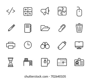 Premium set of office line icons. Simple pictograms pack. Stroke vector illustration on a white background. Modern outline style icons collection.