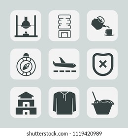 Premium set of outline, fill icons. Such as south, cool, clothing, nautical, refrigerator, chemical, north, asia, chemistry, pagoda, test, food, plane, research, jacket, noodle, protection, security