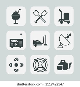 Premium set of outline, fill icons. Such as equipment, dessert, delivery, web, marketing, tea, radio, target, strawberry, boat, dish, sport, oar, food, truck, business, technology, drink, antenna, ice