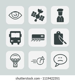 Premium set of outline, fill icons. Such as extreme, message, jump, vehicle, conditioning, man, wireless, travel, transport, communication, body, internet, night, chat, hand, mouth, ear, satellite