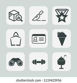 Premium set of outline, fill icons. Such as ice, store, document, doctor, money, data, sale, binocular, equipment, dessert, surgeon, name, report, market, identification, buy, operation, medal, care, 