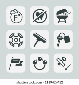 Premium set of outline, fill icons. Such as meteorology, brush, healthy, cooking, meat, patriotism, weather, helicopter, temperature, automobile, thermometer, vehicle, toy, measurement, aerial, health