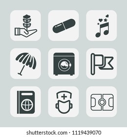Premium set of outline, fill icons. Such as pitch, wash, tourism, travel, flag, sport, doctor, life, seedling, green, garden, stadium, agriculture, pharmacy, pill, document, plant, nature, tree, rain