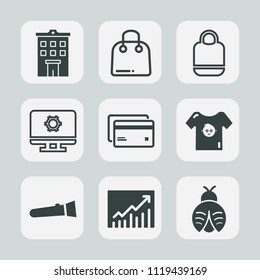 Premium set of outline, fill icons. Such as light, butterfly, card, paper, estate, concept, business, leather, trend, lamp, architecture, building, gift, bug, clothes, banking, store, technology, baby