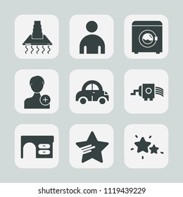 Premium set of outline, fill icons. Such as member, grater, clean, table, equipment, sky, account, kitchen, vehicle, household, cooking, man, fashion, wash, machine, appliance, cheese, electric, work