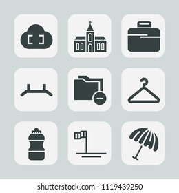 Premium set of outline, fill icons. Such as internet, faith, document, blue, chapel, weather, protection, church, technology, background, data, bottle, water, up, catholic, folder, cloakroom, religion