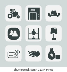 Premium set of outline, fill icons. Such as food, japanese, fashion, building, headwear, modern, science, field, vehicle, elevator, cuisine, space, team, home, people, farming, office, agricultural
