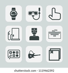 Premium set of outline, fill icons. Such as white, snorkeling, musical, underwater, snorkel, gas, chinese, sign, click, equipment, technology, mask, petrol, file, press, doctor, medical, station, oil