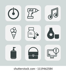 Premium set of outline, fill icons. Such as dessert, medicine, tool, sake, web, health, power, construction, switch, repair, desktop, computer, white, medical, japanese, warning, japan, internet, bag