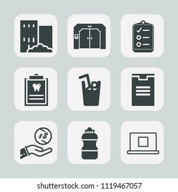 Premium set of outline, fill icons. Such as city, list, cold, home, construction, check, document, hygiene, dental, profile, concept, medicine, architecture, web, money, internet, dentistry, estate