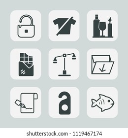 Premium set of outline, fill icons. Such as document, pen, clothes, privacy, trash, fashion, safety, bar, label, glass, clothing, dessert, bottle, judge, waste, t-shirt, justice, security, alcohol