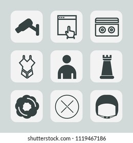 Premium set of outline, fill icons. Such as strategy, website, click, fashion, sign, digital, cursor, bikini, dessert, surveillance, king, internet, swimsuit, belt, man, camera, piece, woman, web, boy