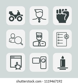 Premium set of outline, fill icons. Such as internet, transportation, web, sand, decoration, website, finger, trophy, outdoor, light, online, job, sport, bike, document, candle, business, computer