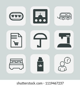 Premium set of outline, fill icons. Such as time, hour, white, hygiene, tooth, technology, notebook, market, radio, transportation, work, health, bed, perfume, sew, sewing, supermarket, communication