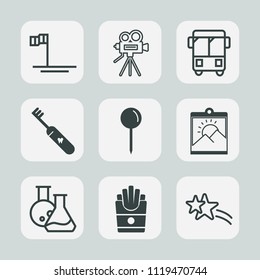 Premium set of outline, fill icons. Such as french, health, picture, ocean, star, pin, blue, clean, technology, potato, beach, photo, blank, hygiene, view, cortes, retro, bus, laboratory, falling, map