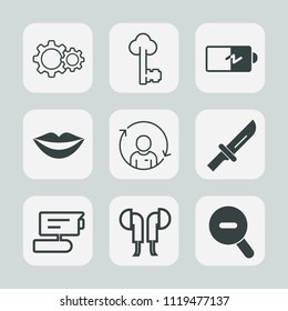 Premium set of outline, fill icons. Such as business, record, person, tv, refresh, beauty, knife, female, full, sound, view, profile, graphic, camera, key, metal, antique, audio, music, cutlery, sign