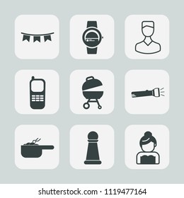 Premium set of outline, fill icons. Such as love, gadget, food, holiday, pot, meat, chess, phone, game, technology, celebration, social, groom, barbecue, decoration, event, piece, flag, dish, profile