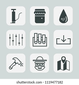 Premium set of outline, fill icons. Such as road, location, gasoline, food, sweet, jam, healthy, web, oil, map, medicine, construction, equality, station, pin, analysis, gas, drink, liquid, pot, jar