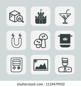 Premium set of outline, fill icons. Such as bathroom, sand, background, report, cotton, object, arrow, statistic, market, drink, finance, plastic, economy, towel, profile, cloth, data, account, frame