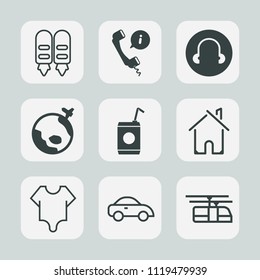 Premium set of outline, fill icons. Such as model, travel, contact, sign, airplane, fashion, transport, cold, fly, taxi, center, building, , cute, plane, earth, blue, headset, world, house, globe, sky