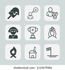 Premium set of outline, fill icons. Such as internet, ocean, hot, online, healthcare, championship, dessert, medical, mexico, summer, profile, blue, ice, house, web, flame, campfire, victory, doctor