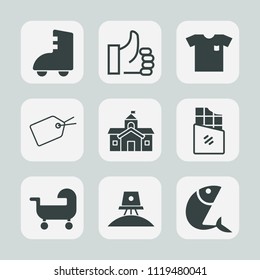 Premium set of outline, fill icons. Such as white, carriage, graphic, skate, roller, finger, skating, fashion, science, exploration, city, spaceship, male, tag, ok, sport, art, success, seafood, shirt