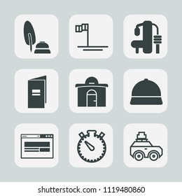 Premium set of outline, fill icons. Such as nature, view, baja, mexico, clock, time, car, fitness, luggage, sea, object, suitcase, sign, book, healthy, watch, hat, pen, gym, calligraphy, weight, white