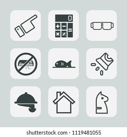 Premium set of outline, fill icons. Such as calculator, fashion, game, finance, financial, mobile, movie, home, sun, finger, business, concept, pointing, fish, human, sunglasses, strategy, chessboard